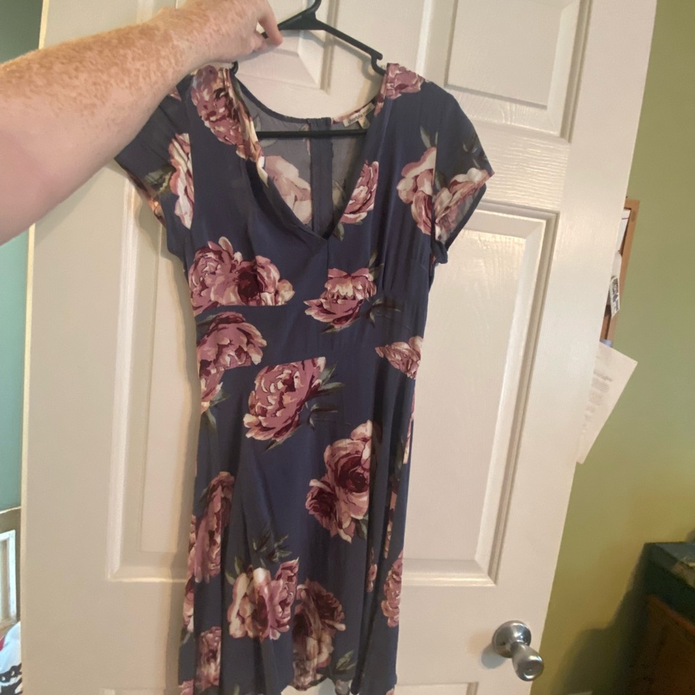 Charlotte Russe Blue Flutter Sleeve Mini Dress
